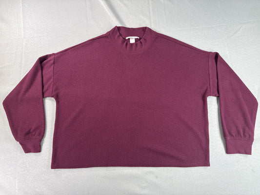 Victoria's Secret Maroon Pullover Sweater Womens Long Sleeve Ribbed Retro M Knit