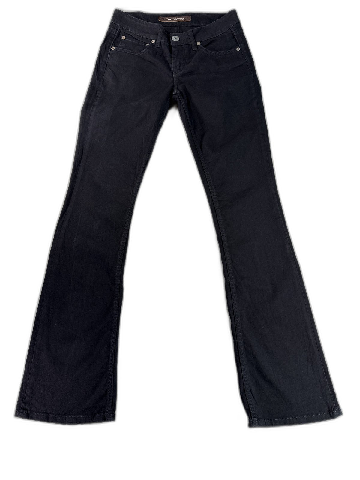 Yanuk Flare Jeans Womens 26 Black Cotton Blend Stretch Denim Five pocket Belt