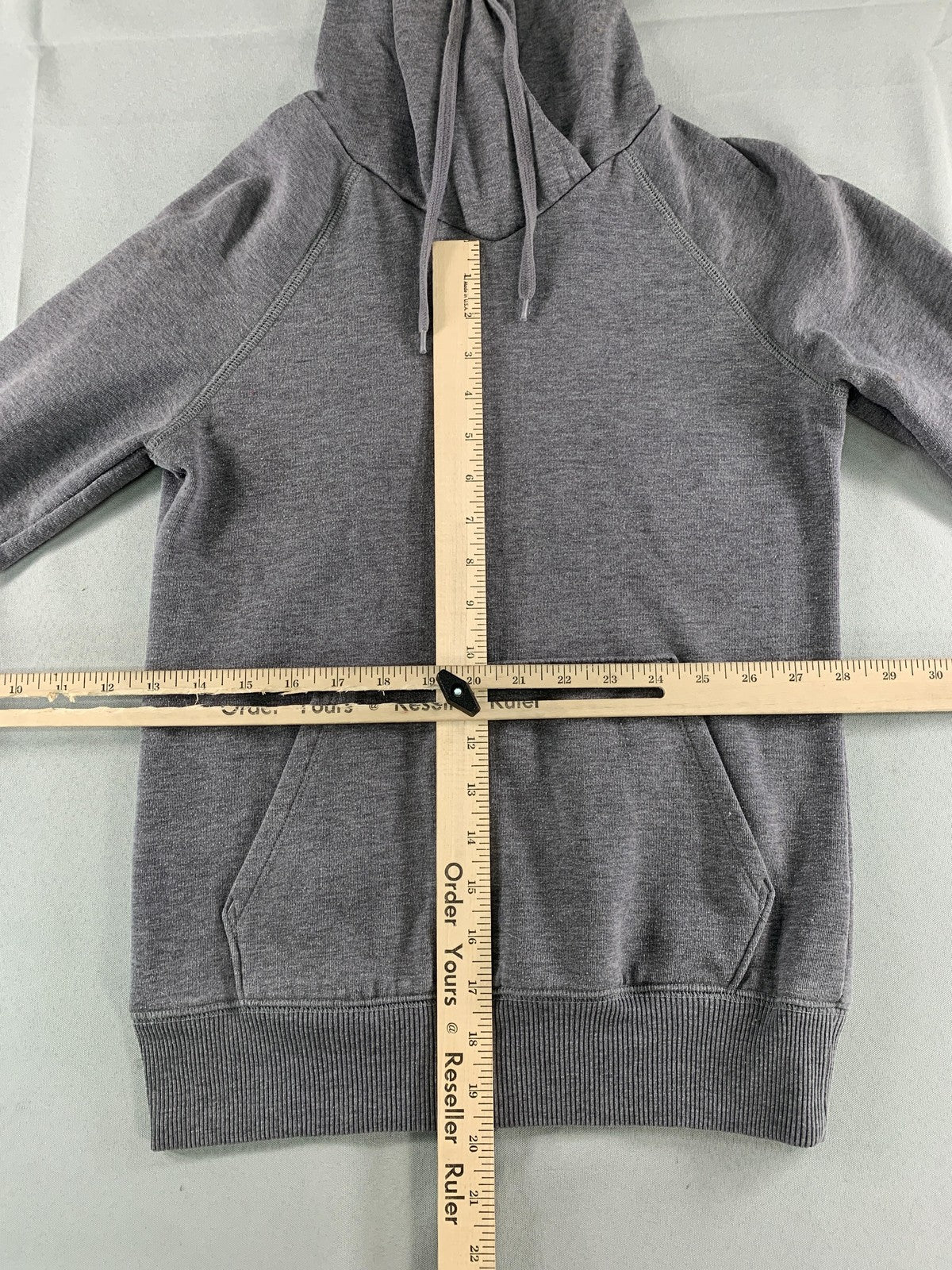H&M Hoodie Womens 4 Gray Fleece Pullover Kangaroo Pocket LOGG Raglan Sleeve