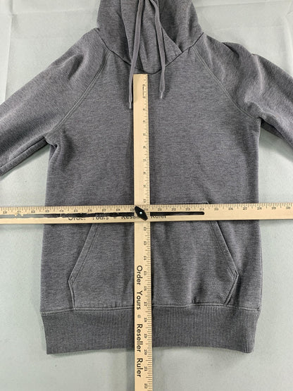 H&M Hoodie Womens 4 Gray Fleece Pullover Kangaroo Pocket LOGG Raglan Sleeve
