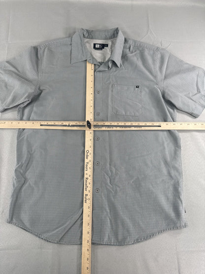 Rip Curl Shirt Mens Large Gray Short Sleeve Button Up Classic Fit Surf Casual