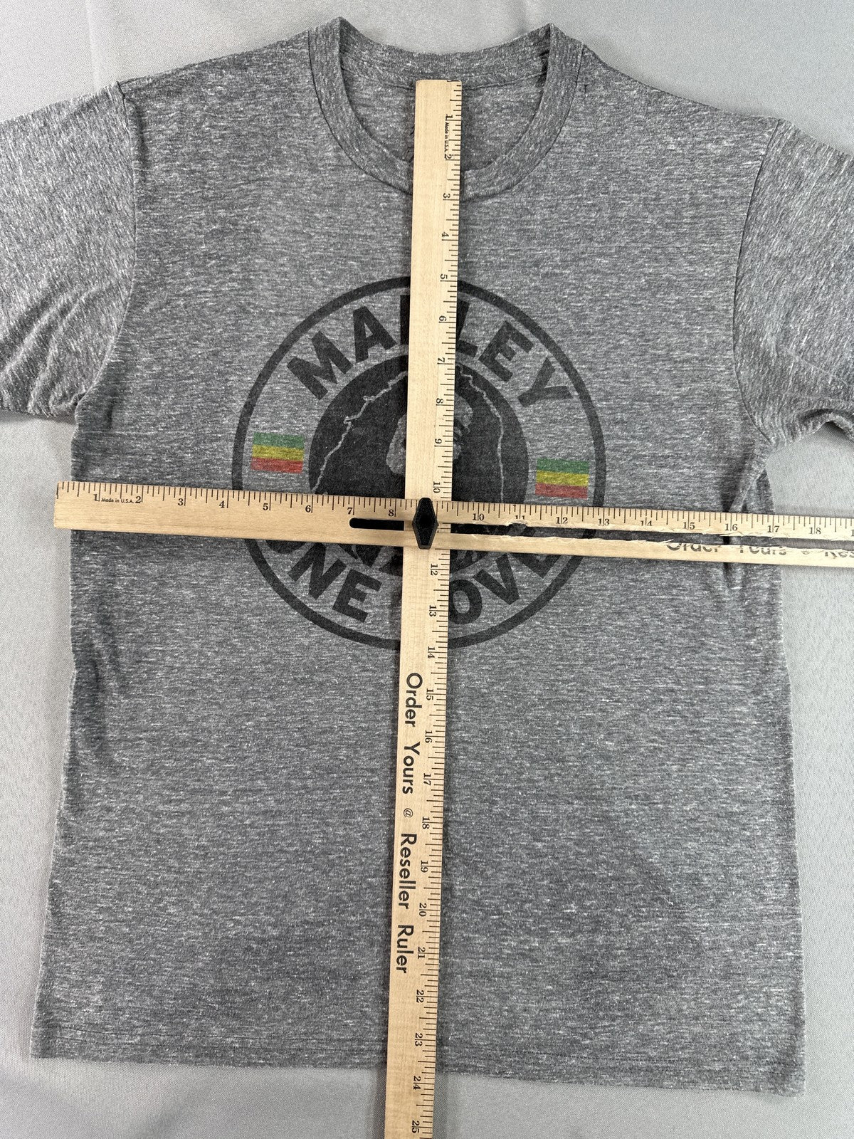 Zion Bob Marley Graphic Tee Grey Cotton Blend Short Sleeve Crewneck Reggae