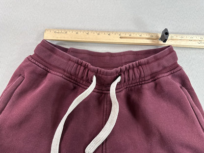 FILA Burgundy Joggers Pants L Cotton Blend Graphic Elastic Waistband Drawstring