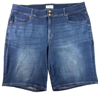 Lane Bryant Bermuda Jean Shorts Womens Plus 22 Blue Stretch Denim Mid Rise