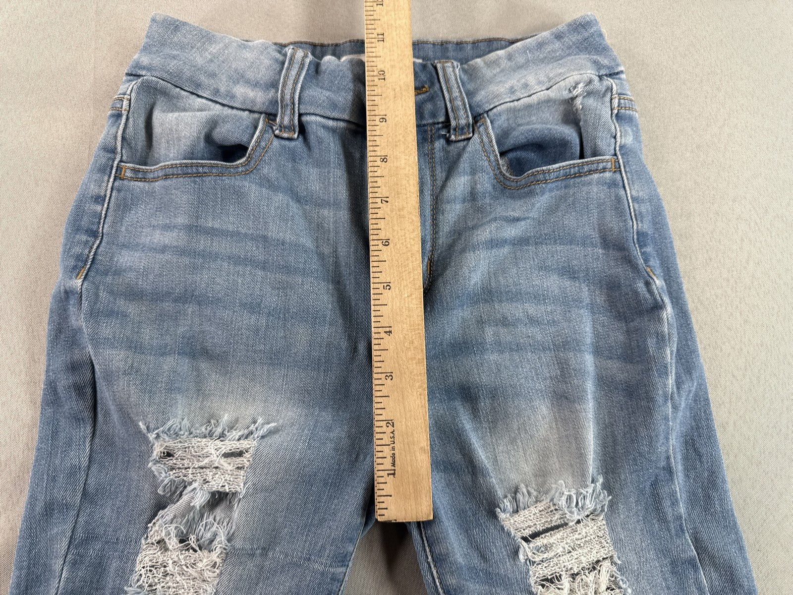 Wax Jean 3 Skinny Slim Fit Denim Womens 3/26 Blue Vietnam Y2K Distressed