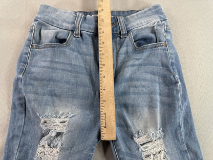 Wax Jean 3 Skinny Slim Fit Denim Womens 3/26 Blue Vietnam Y2K Distressed
