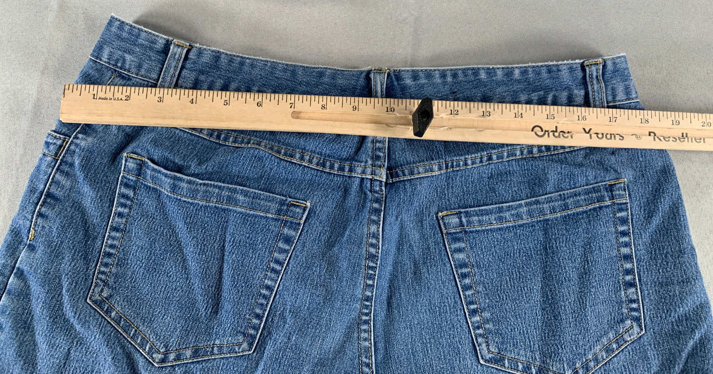 Cherokee Blue Jean Shorts Womens 12 Stretch Denim Mid Rise 5 Pocket Casual Class
