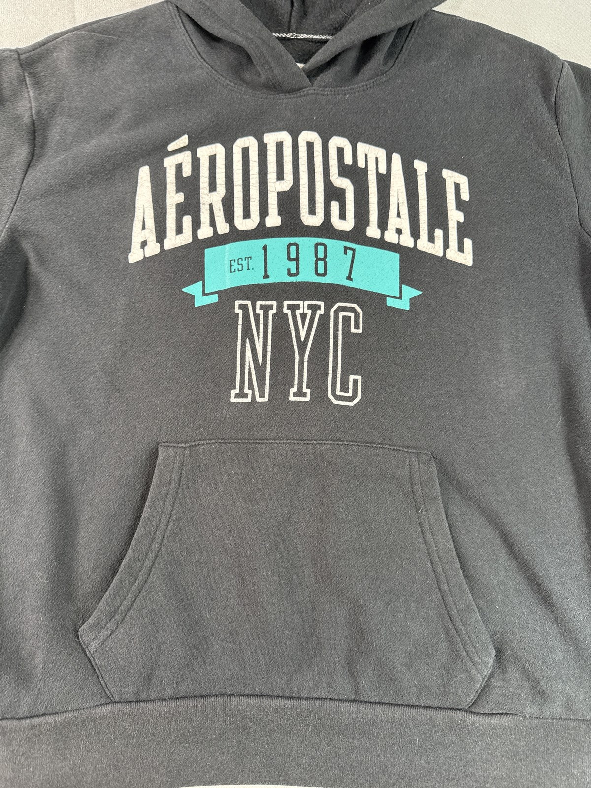 Unbranded Aeropostale 28626AT Graphic Hoodie Unisex L/G Black Long Sleeve