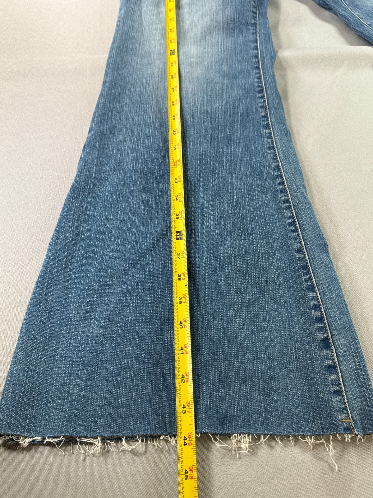 Torrid Perfect Super Flare Jeans Womens 18 Blue Stretch Raw Hem Wide Leg Denim