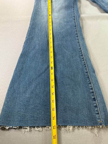 Torrid Perfect Super Flare Jeans Womens 18 Blue Stretch Raw Hem Wide Leg Denim