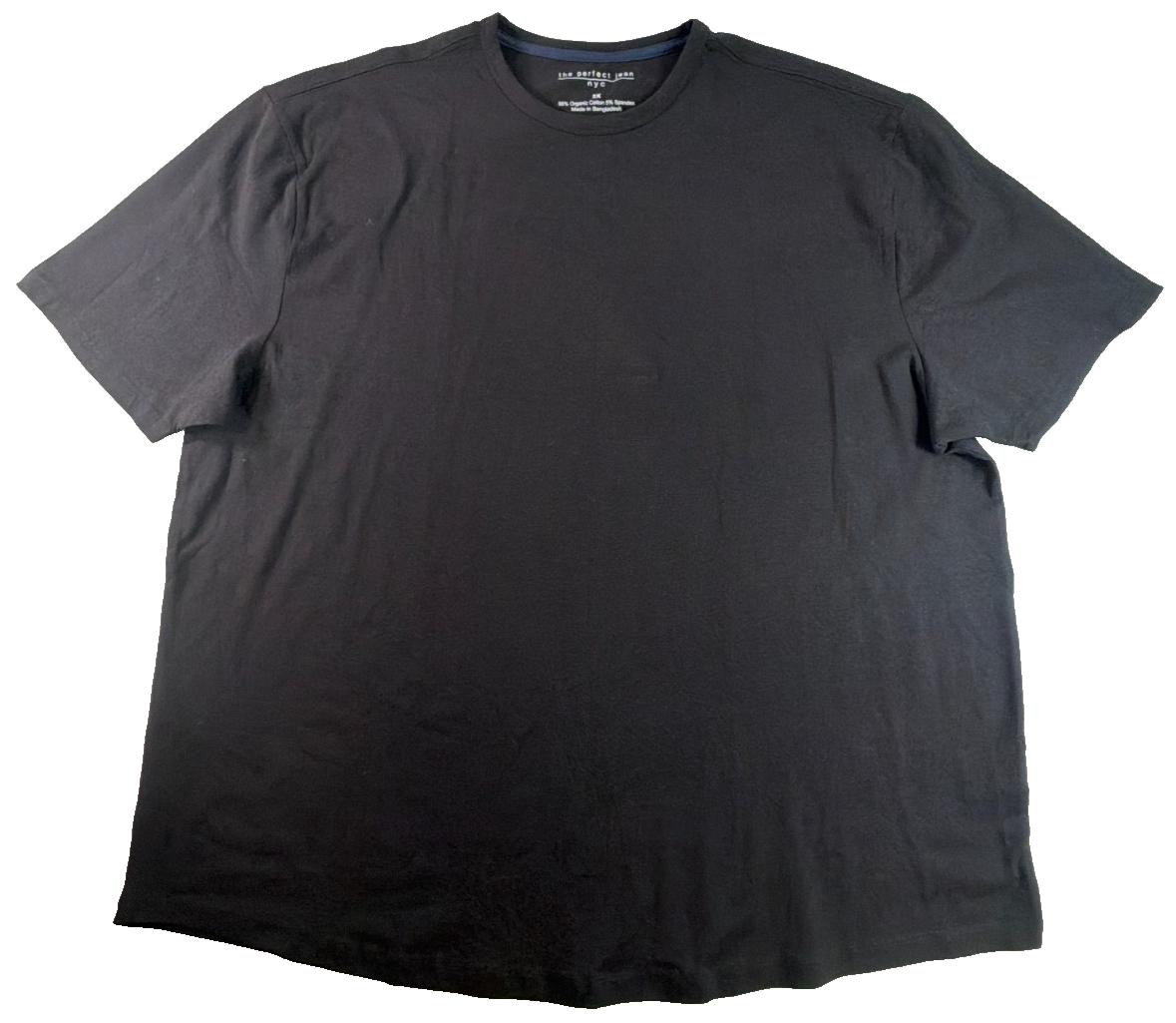 Perfect Jean NYC Black T Shirt Mens 2X Organic Cotton Stretch Crew Neck Tee