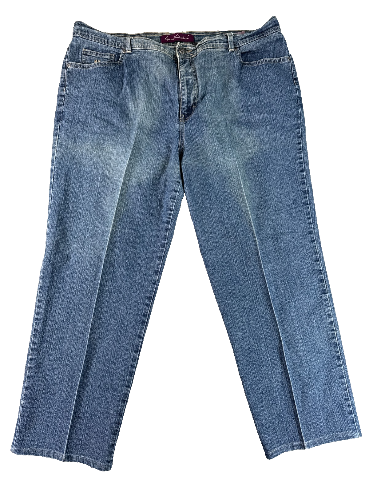 Gloria Vanderbilt Amanda Capri Jeans Womens 16 Blue Stretch Denim Mid Rise