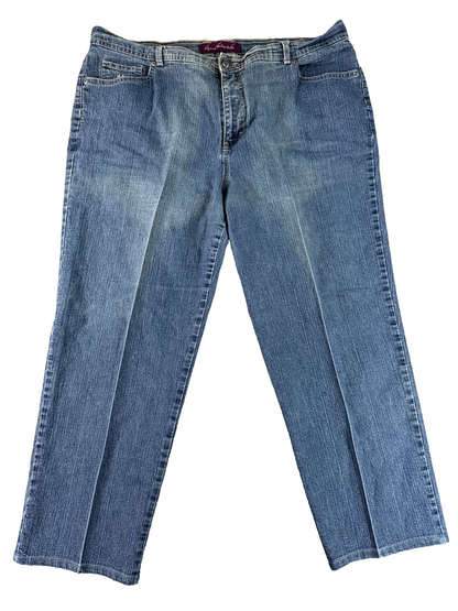 Gloria Vanderbilt Amanda Capri Jeans Womens 16 Blue Stretch Denim Mid Rise