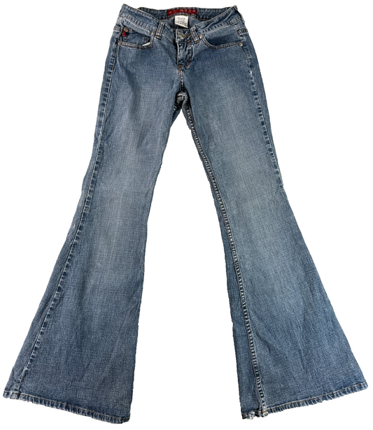 YMI Flare Jeans Womens Size 3 Blue Low Rise Stretch Denim Bell Bottom Pants