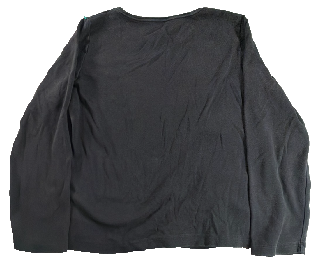 Charter Club Womens Large Black Pima Cotton Long Sleeve Crew Neck Tee Shirt Top
