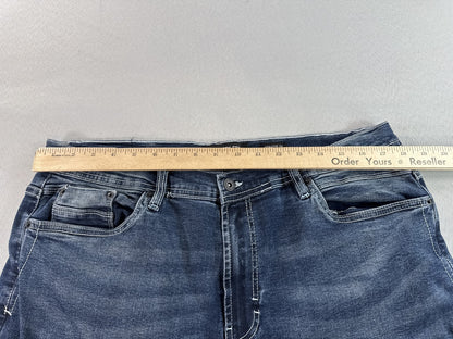 KENNETH COLE Jeans Mens 38X32 Blue Denim Relaxed Fit Distressed Wash Straight