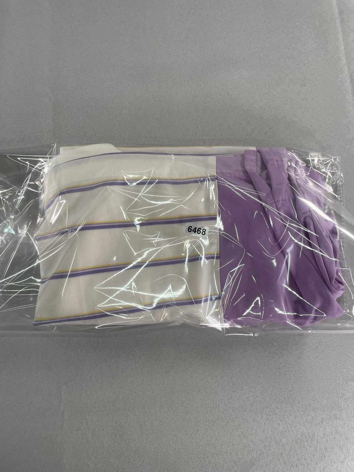 Monterey Club Polo Shirt Mens XL White Purple Striped Golf Palm Strikers CC Logo