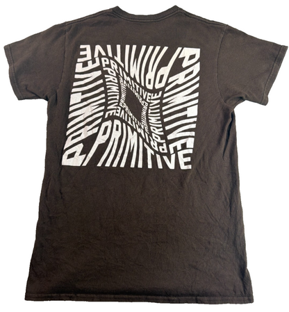 Primitive Skate T Shirt Brown Logo Graphic Mens Small Streetwear Cotton Tee