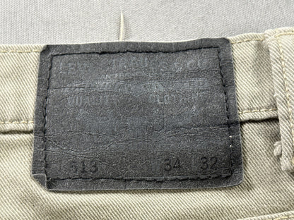 Levi's Straight Leg Pants 34 x 32 34x32 Beige Cotton Elastane Chino Stretch Five