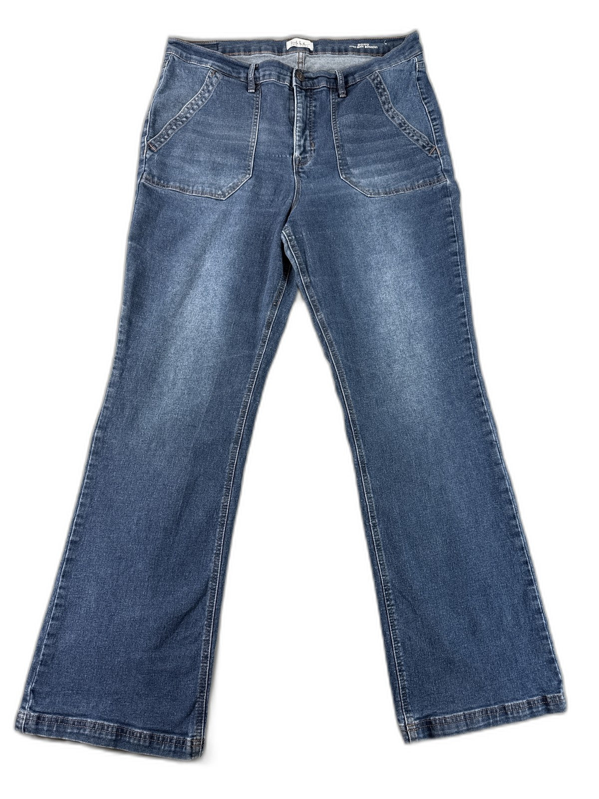 Nicole Miller York SOHO High Rise Slim Ankle Jeans 14 Blue Stretch Denim