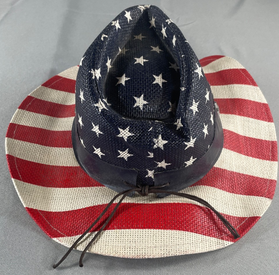 Vintage Mens American Flag Cowboy Hat Patriotic Western Rodeo One Size Adult