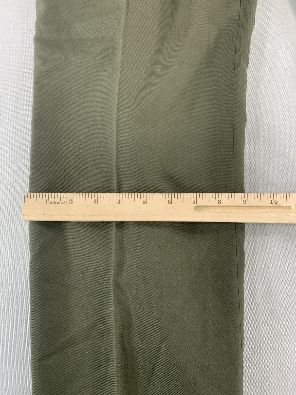Southeastern Pants Mens 18 Olive Green Wool Blend Stripe Dress Uniform Made USA