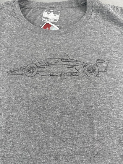 IndyCar Series Shirt Womens Large Gray Race Car Tee Graphic Licensed Official