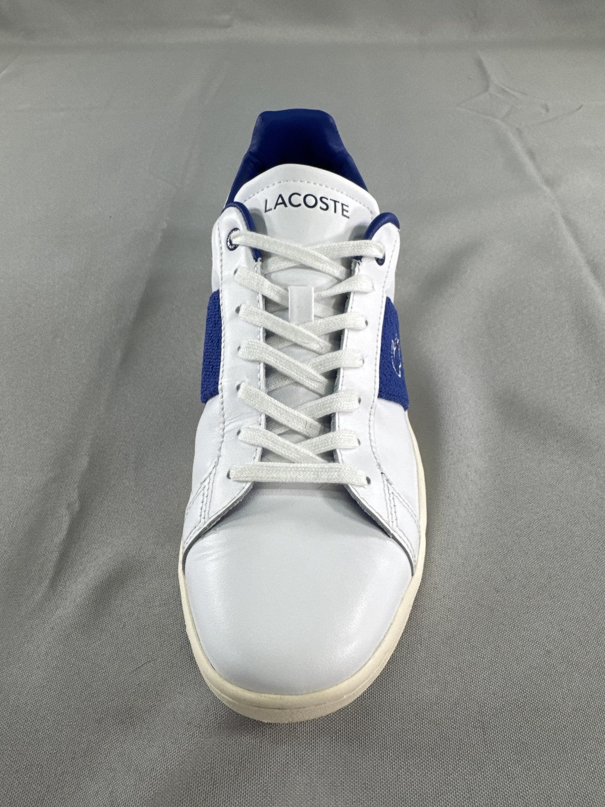 Lacoste Carnaby Pro Shoes Mens Size 10.5 White Blue Ortholite 747SMA0048080