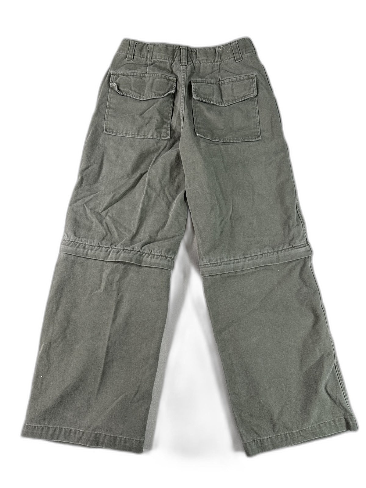 CHEROKEE Cargo Pants Mens 12 Olive Green 100% Cotton Relaxed Fit Convertible