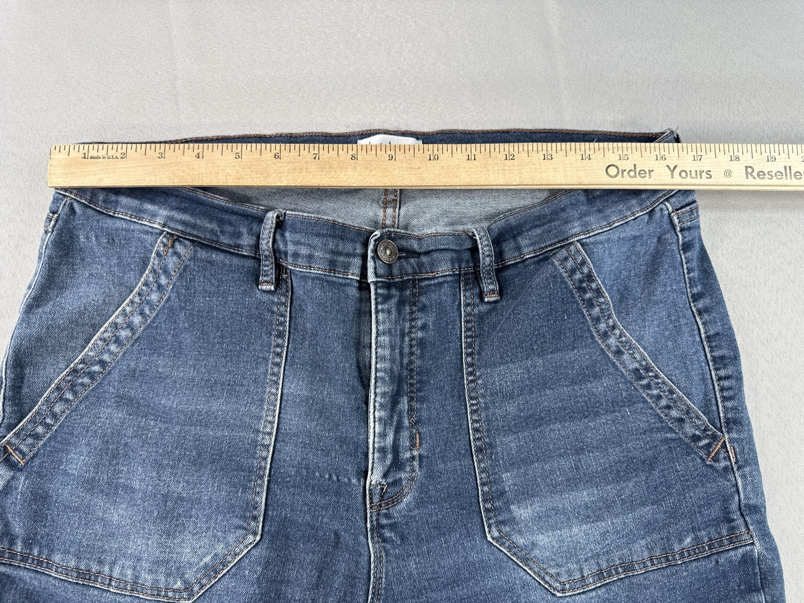 Nicole Miller York SOHO High Rise Slim Ankle Jeans 14 Blue Stretch Denim