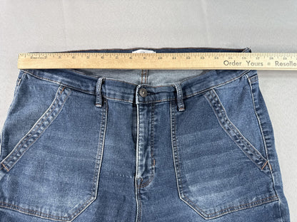 Nicole Miller York SOHO High Rise Slim Ankle Jeans 14 Blue Stretch Denim