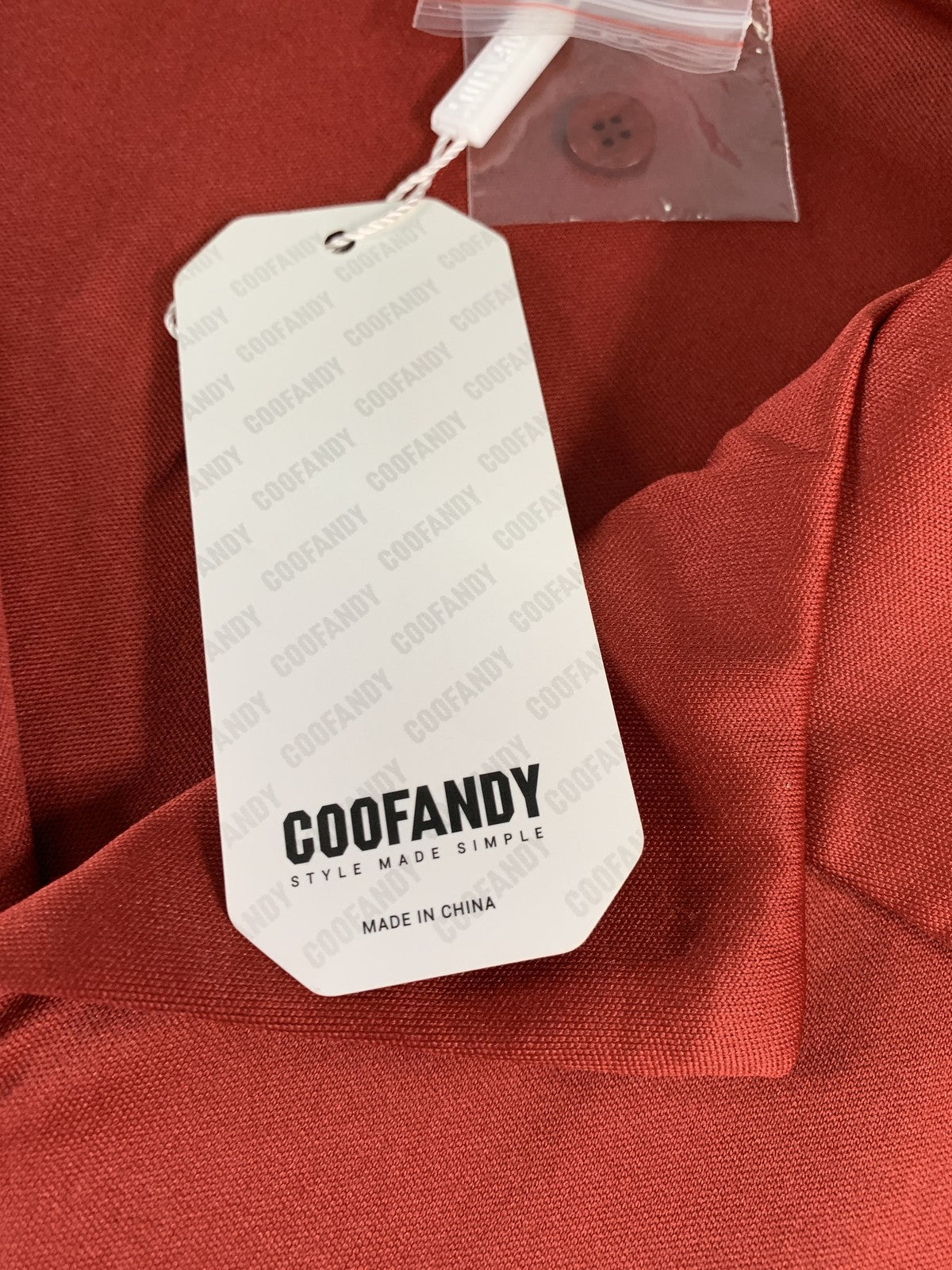 Coofandy Shirt Mens XL Red Short Sleeve Button Up Camp Collar Casual Lightweight