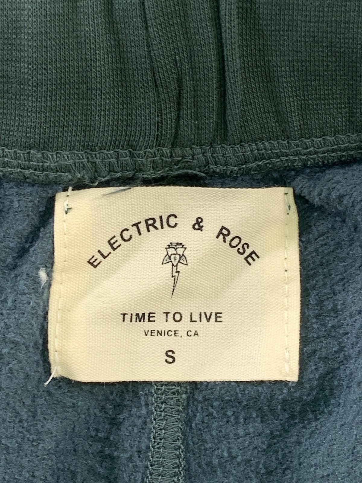 Electric & Rose Sweatpants Womens Small Green Gray Ombre Dip Dye Joggers Pockets