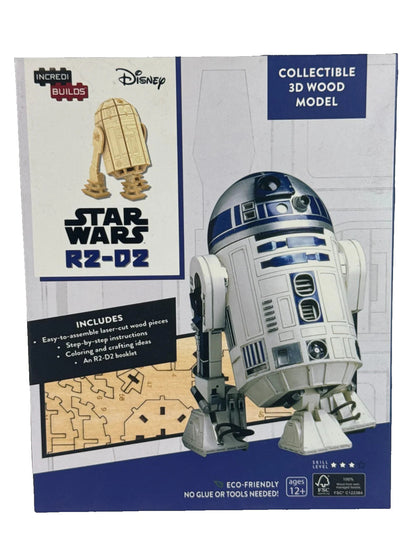Star Wars R2-D2 3D Wood Model Kit IncrediBuilds Loot Crate Sealed Box DIY Gift