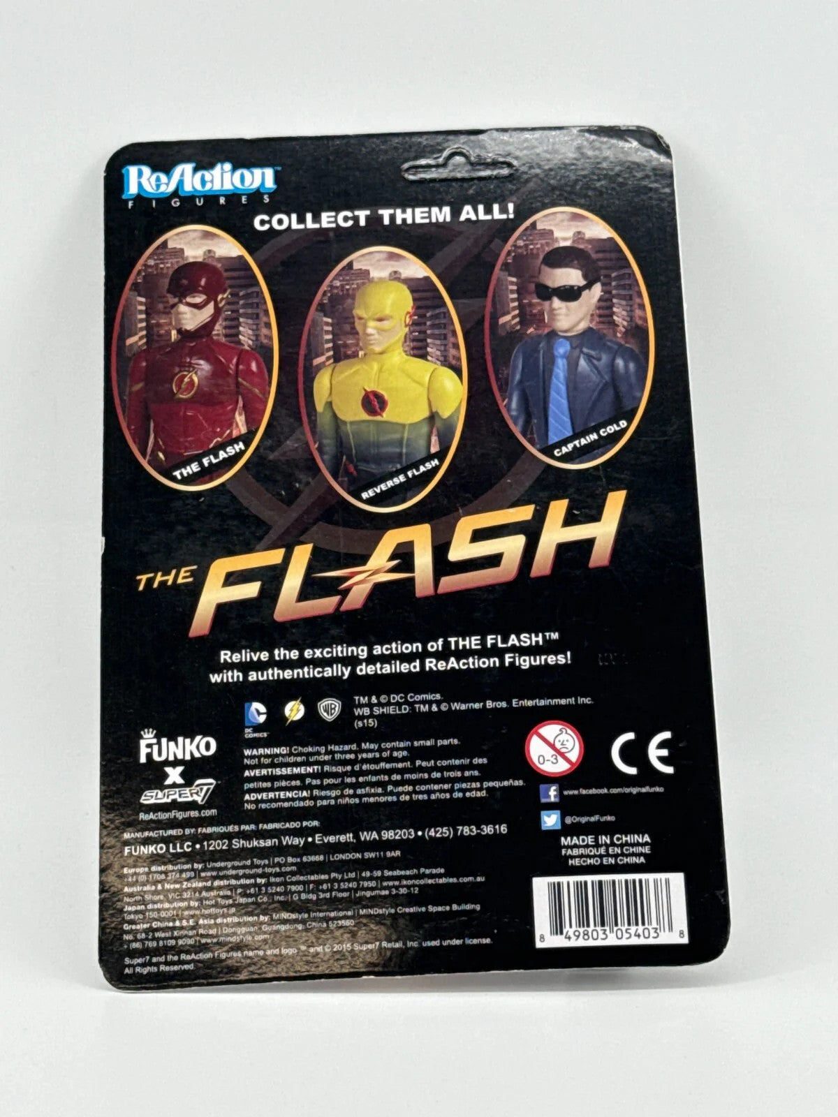 Funko ReAction Captain Cold Figure Flash TV Loose Complete 3.75" w/ Gun 2015 DC