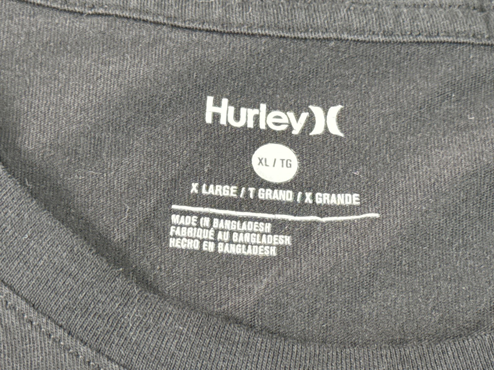 Hurley Graphic Tee XL Black Cotton Crewneck Logo Breathable Lightweight