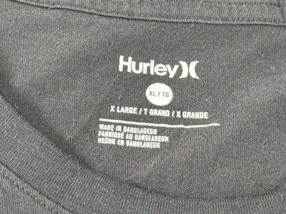 Hurley Graphic Tee XL Black Cotton Crewneck Logo Breathable Lightweight
