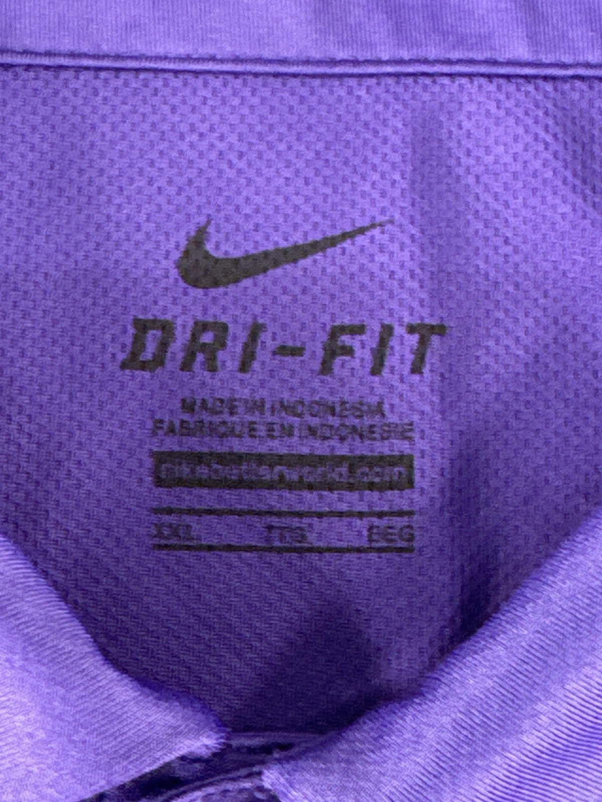 Nike Polo Shirt Mens 2XL Purple Dri-Fit Football Coach Performance Top 100 on