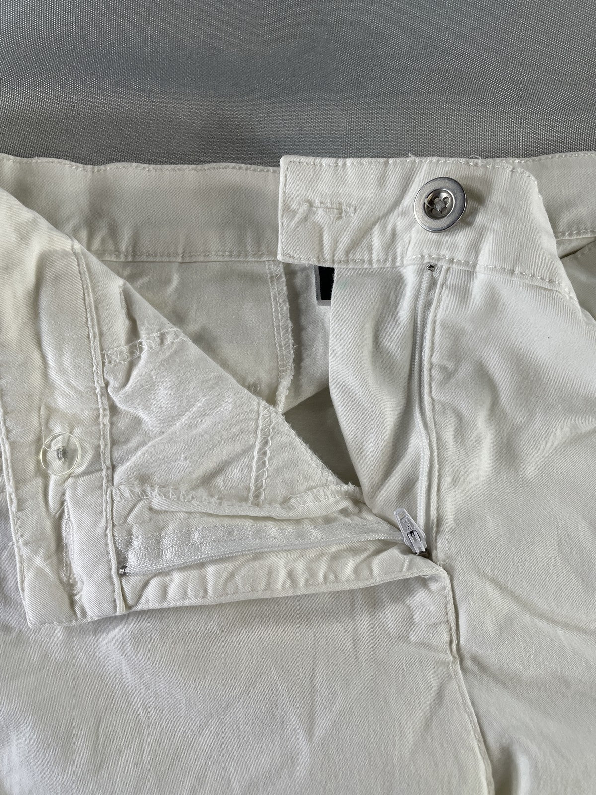 Karen Scott Pants Womens 12 Petite Stretch Capri Cropped Button Casual Summer