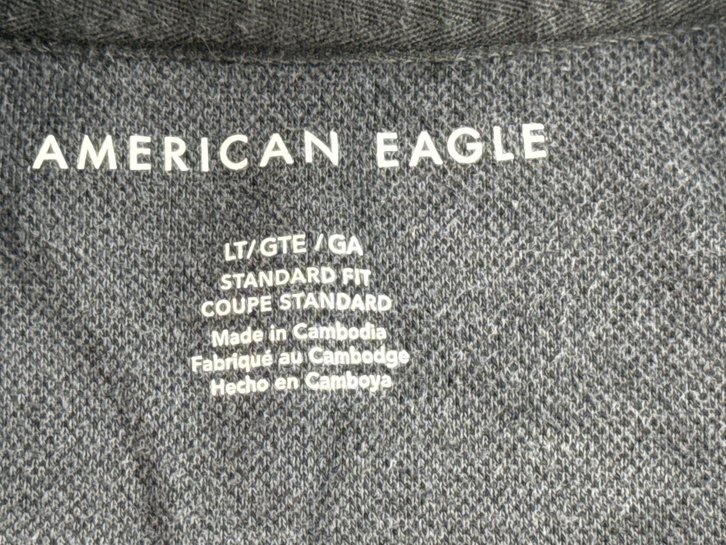 American Eagle Camo Sweatshirt LT Black/Gray Cotton Pullover Long Sleeve