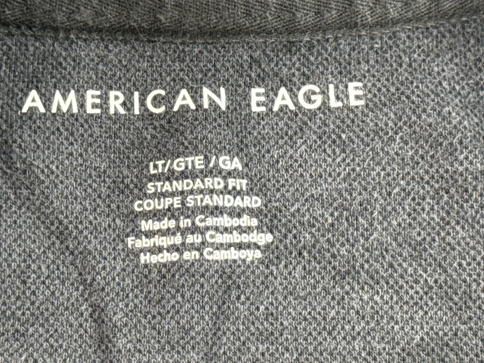 American Eagle Camo Sweatshirt LT Black/Gray Cotton Pullover Long Sleeve