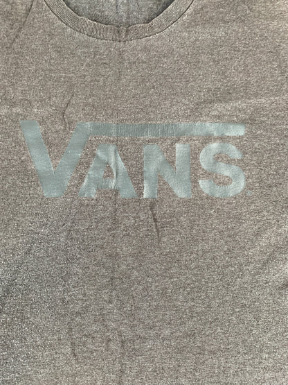 Vans Gray Logo Graphic T-Shirt Adult Fit Chest 24" Skate Streetwear Unisex Tee