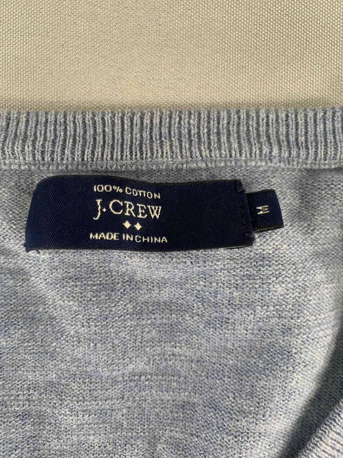 J Crew Sweater Mens Medium Gray V Neck Pullover Lightweight Cotton Casual NWT
