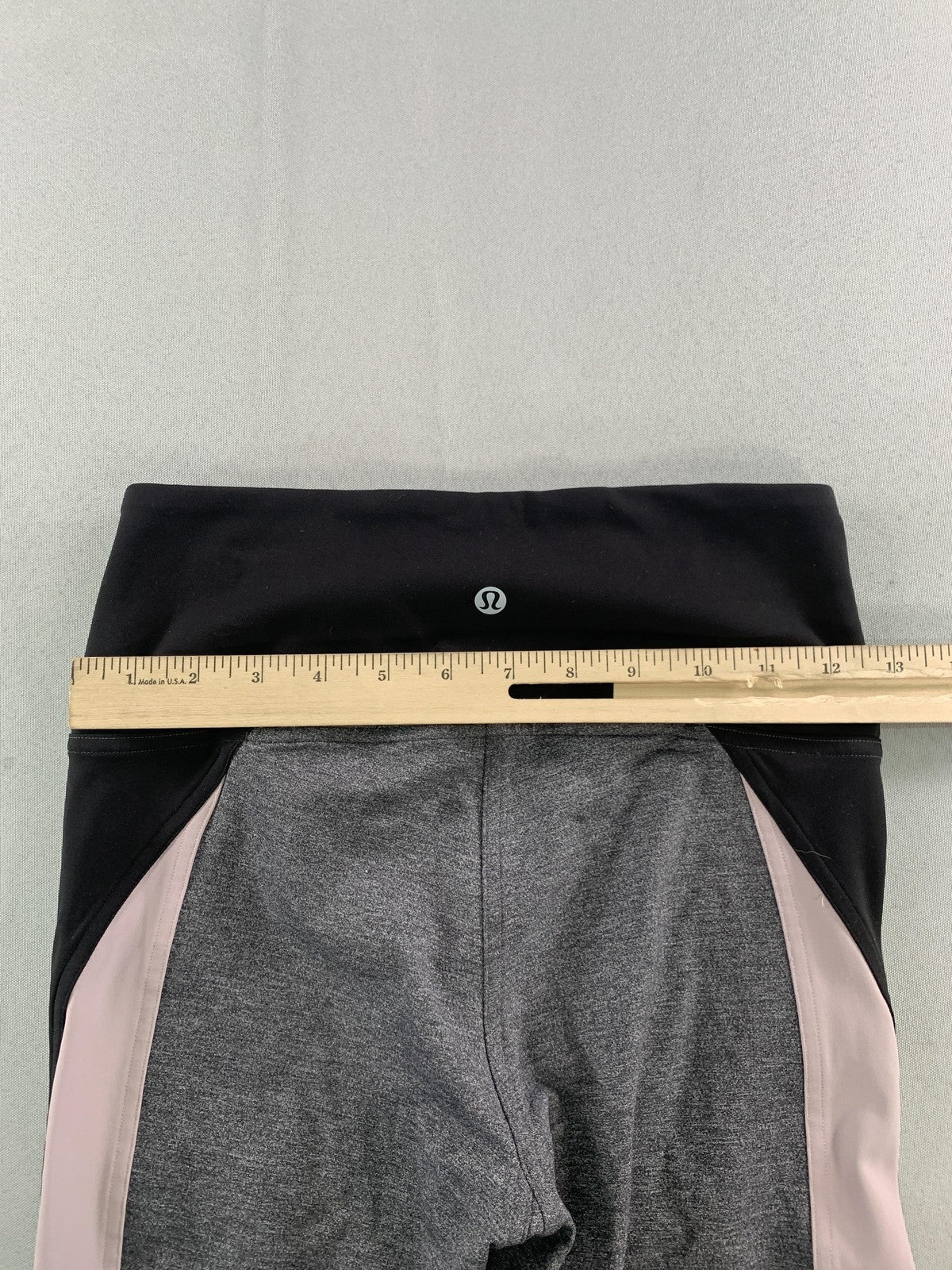 Lululemon Leggings Womens 6 Gray Black Pink Colorblock Ankle Yoga Gym Training