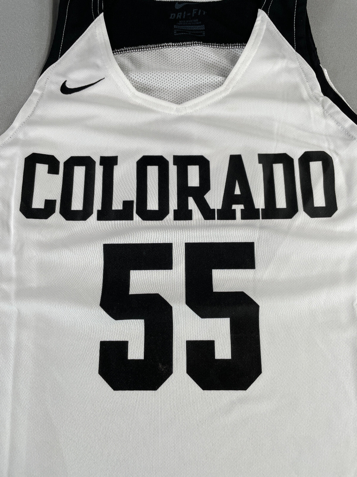 Nike Dri-FIT Colorado 55 White Black Sleeveless Basketball Jersey Womens M 80235
