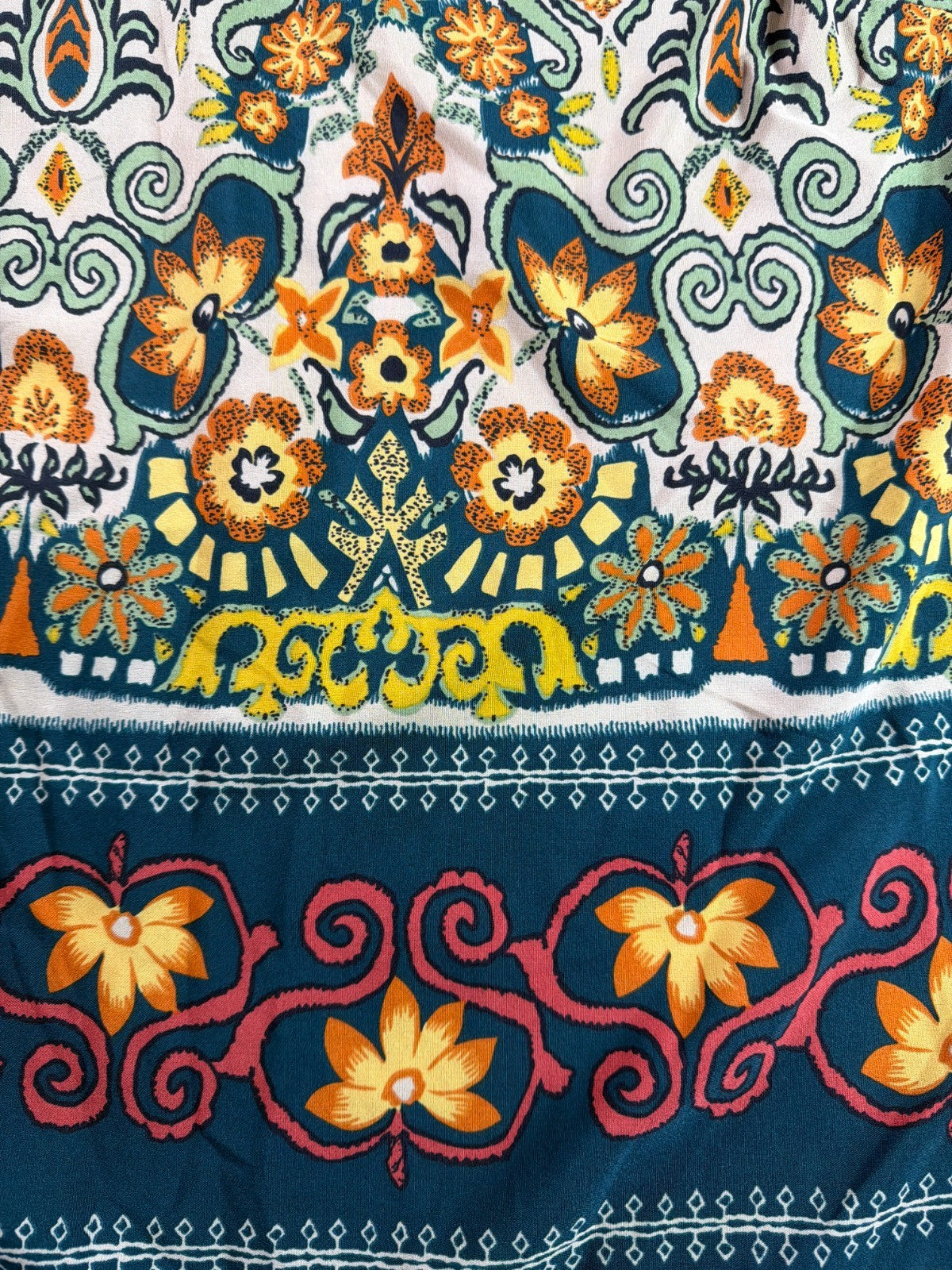 BloomChic Women Plus 18-20 NWT Boho Paisley Border Print Bell Sleeve Tunic Top