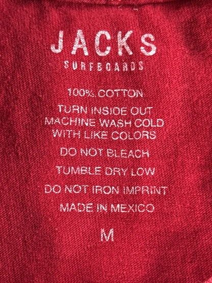 JACKS Retro Tee Red 100% Cotton Graphic Crewneck Short Sleeve Unisex Soft M