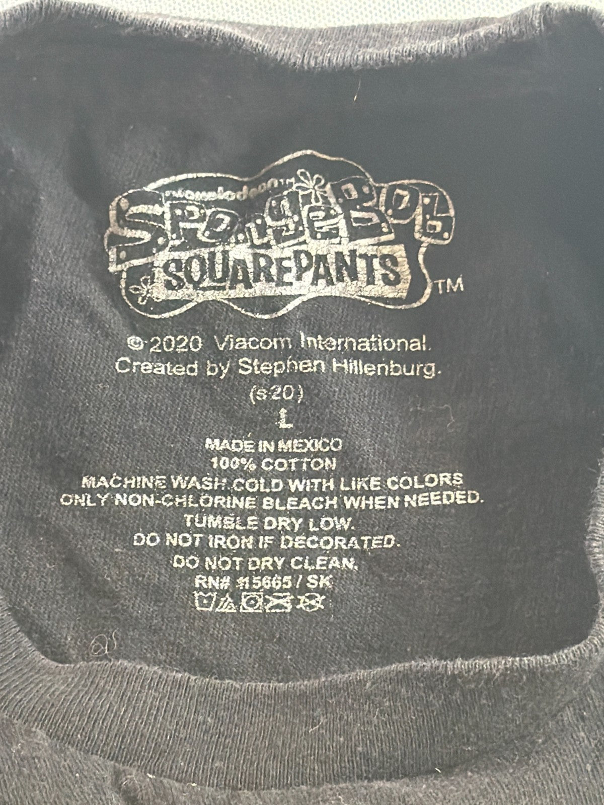 SpongeBob Squidward Bold Brash Painting Nickelodeon Mens Large Black Tee 2020