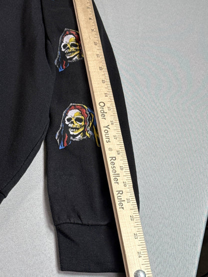 Steven Rhodes Let's Talk Skull Horror Hoodie XL Black Pullover Graphic Long