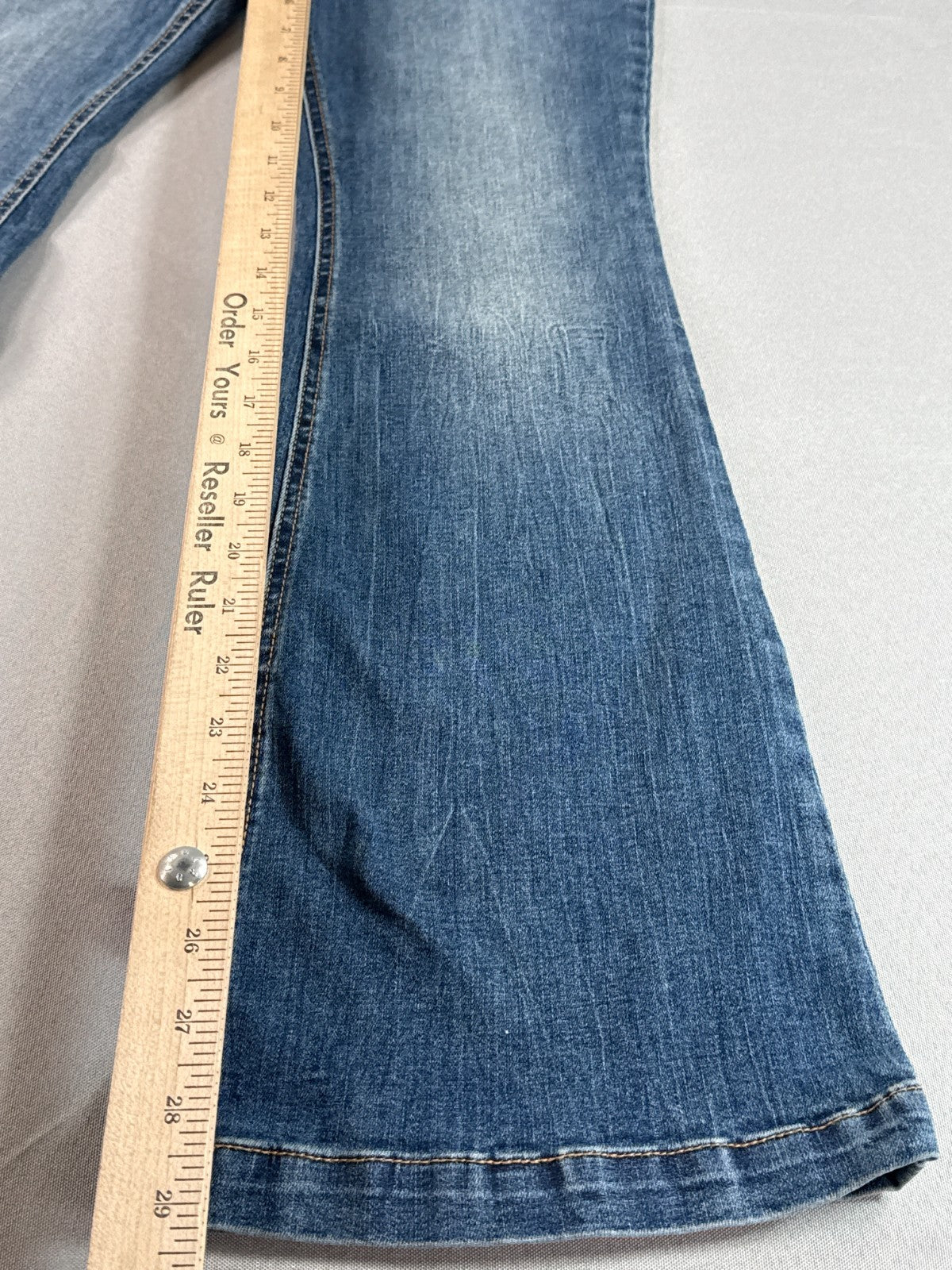 Art Class Girls Flare Jeans Size 16 Blue Stretch Denim Wide Leg Boho Y2K